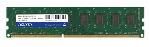 Memorija Adata DDR3 4GB 1600MHz, AD3U1600W4G11-B