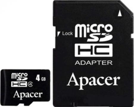 APACER MicroSDHC 4GB class 4 + adapter AP4GMCSH4-R
