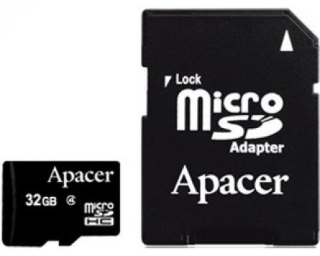 APACER MicroSDHC 32GB class 4 + adapter AP32GMCSH4-R