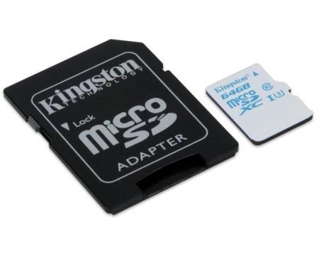 KINGSTON UHS-I U3 MicroSDXC 64GB + Adapter SDCAC/64GB