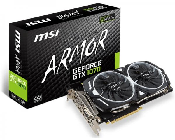 MSI nVidia GeForce GTX 1070 8GB 256bit GTX 1070 ARMOR 8G OC