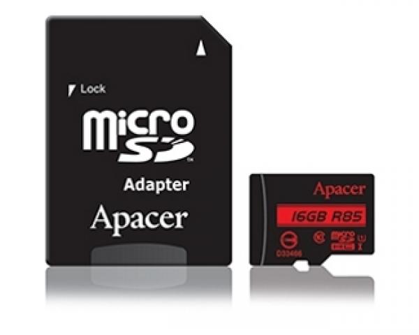 APACER UHS-I U1 MicroSDHC 16GB class 10 + Adapter AP16GMCSH10U5-R