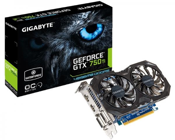 GIGABYTE nVidia GeForce GTX 750 Ti 4GB 128bit GV-N75TWF2OC-4GI rev.1.0