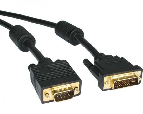 FAST ASIA Kabl DVI-I Dual Link (M) - VGA D-sub (M) 1.5m crni