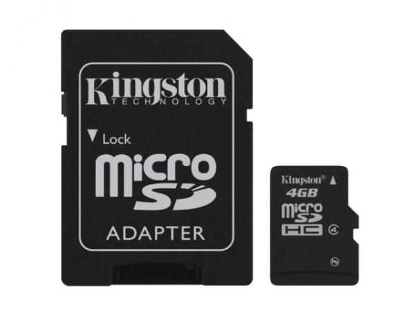 MICRO SD 4GB KINGSTON + SD adapter SDC44GB