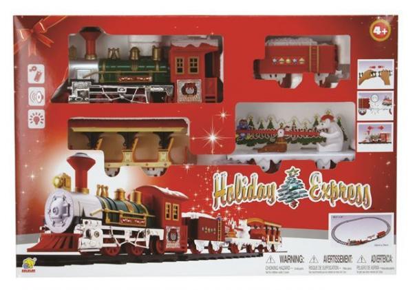 Vlak na baterije Holiday Express s 3 vagona, crveni