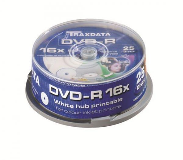 MED DVD disk TRX DVD-R 16X PRN F CAKE 25 WHITE