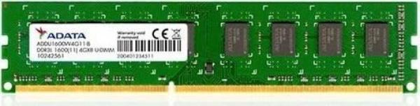 Memorija Adata 4GB 1600MHz CL11, 1.35V, ADDU1600W4G11-B Bulk