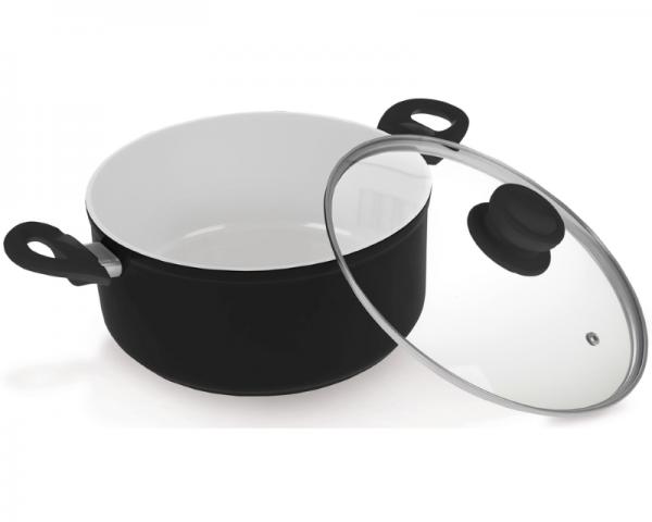 LAMART K2411 BW keramički lonac sa poklopcem