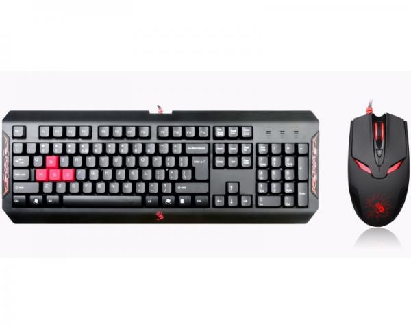 A4 TECH Q1100 Bloody Gaming USB US crna tastatura + USB crni miš