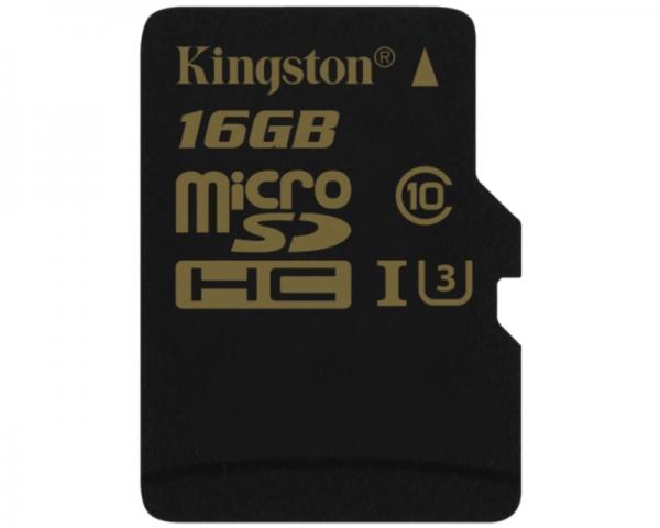 KINGSTON UHS-I U3 MicroSDHC 16GB Class U3 SDCG/16GBSP Gold