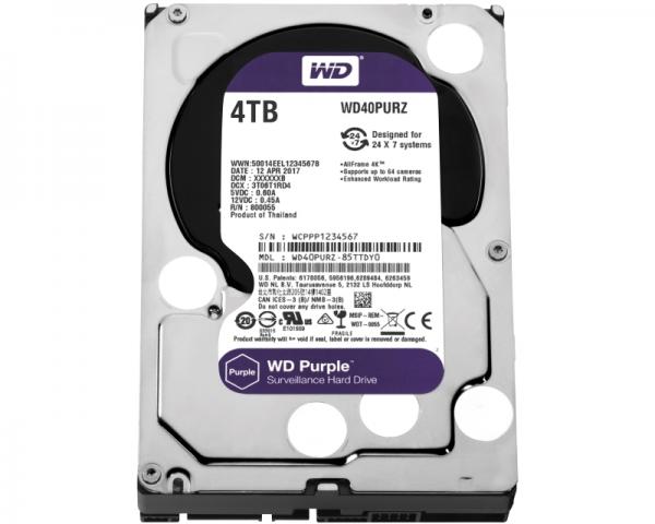 WD 4TB 3.5 SATA III 64MB IntelliPower WD40PURZ Purple
