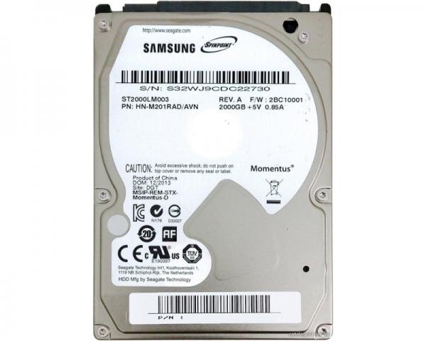 SAMSUNG 2TB 2.5 SATA III 32MB 5.400 ST2000LM003 Spinpoint M9T