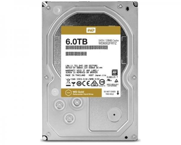 WD 6TB 3.5 SATA III 128MB 7.200rpm WD6002FRYZ Gold