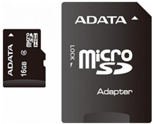 A-DATA MicroSDHC 16GB class 4 + adapter AUSDH16GCL4-RA1