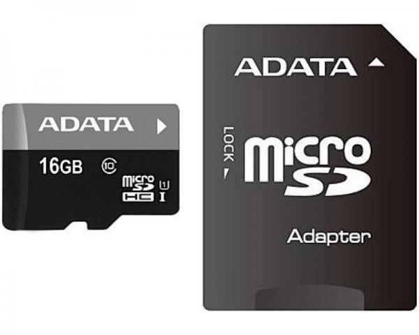 A-DATA UHS-I MicroSDHC 16GB class 10 + adapter AUSDH16GUICL10-RA1