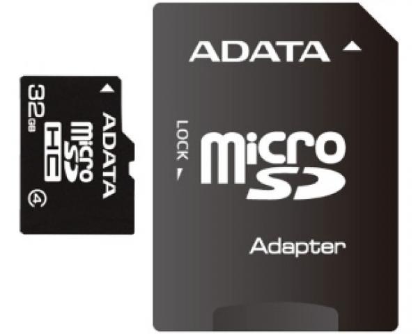 A-DATA MicroSDHC 32GB class 4 + adapter AUSDH32GCL4-RA1