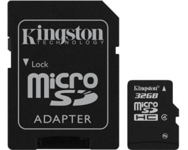 KINGSTON MicroSDHC 32GB class 4 + adapter SDC4/32GB