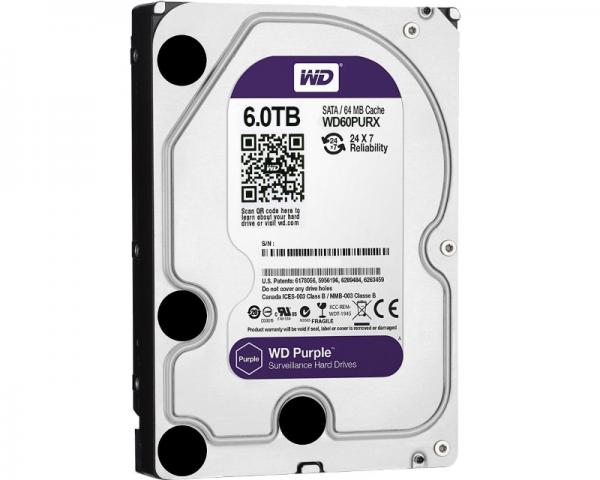 WD 6TB 3.5 SATA III 64MB IntelliPower WD60PURX Purple
