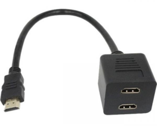 FAST ASIA Kabl HDMI - HDMI M/2F (spliter) crni