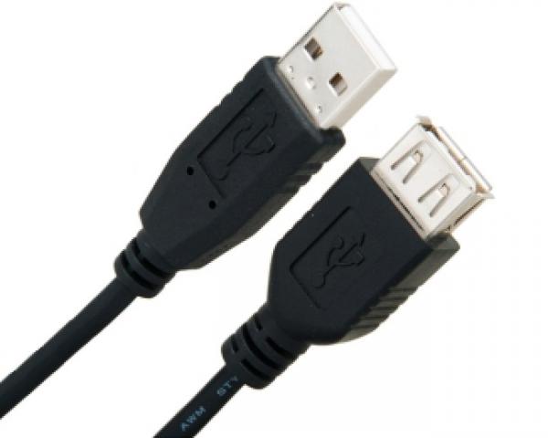 FAST ASIA Kabl USB A - USB A M/F (produžni) 10m HQ feritno jezgro crni