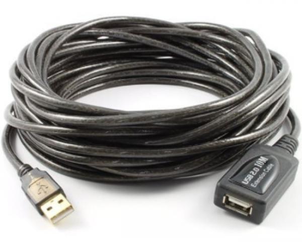 GREEN CONNECTION Kabl USB A - USB A M/F (produžni) 10m HQ crni GC-UEC10M1