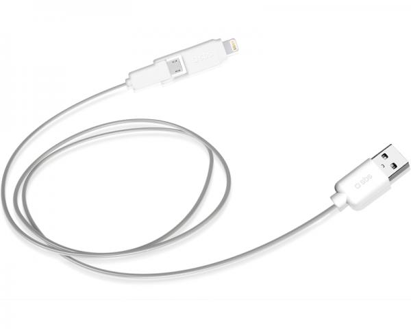 SBS Kabl Lightning/USB 2.0 Micro-B - USB 2.0 Tip A M/M 1m beli TTCABLEUSBIP5MICW