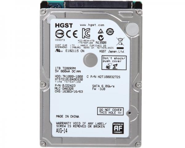 HITACHI 1TB 2.5 SATA III 32MB 7.200rpm HTS721010A9E630 Travelstar 7K1000
