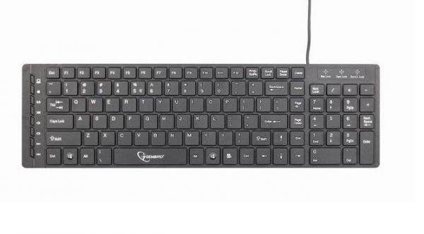 KB-MCH-01 Gembird Chocolate Slim 22 mm Multimedialna tastatura US layout black USB