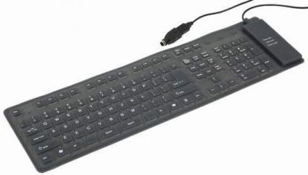 KB-109F-B Gembird Fleksibilna tastatura US layot USB+PS/2