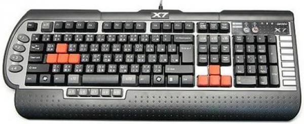 A4-X7-G800V Gaming tastatura US layout black USB