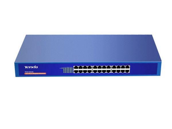 Tenda TEG1024G LAN 24-Port 10/100/1000M Base-T Ethernet ports (Auto MDI/MDIX) Rackmount
