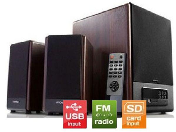 Microlab FC530U Aktivni drveni zvucnici 2.1 64W RMS(28W,2x18W) SD, USB, FM radio, 3.5mm,daljinski