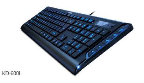 A4-KD-600L LED Backlight Keyboard, USB, US layout, with blue backlight