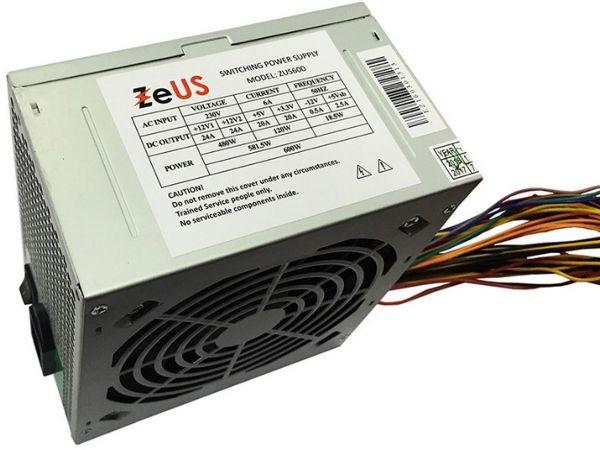 ZEUS ZUS-600 NAPAJANJE 600W 1x 20+4pin, 1x 4pin, 1x IDE, 3x S-ATA, 1x PCI-E 6pin 120mm