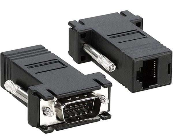 FAST ASIA Adapter VGA D-sub (M) - RJ-45 (F) crni