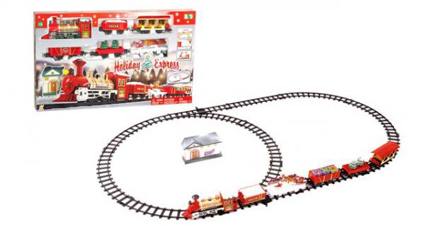 Voz na baterije Holiday Express sa zlatnom lokomotivom i 5 vagona
