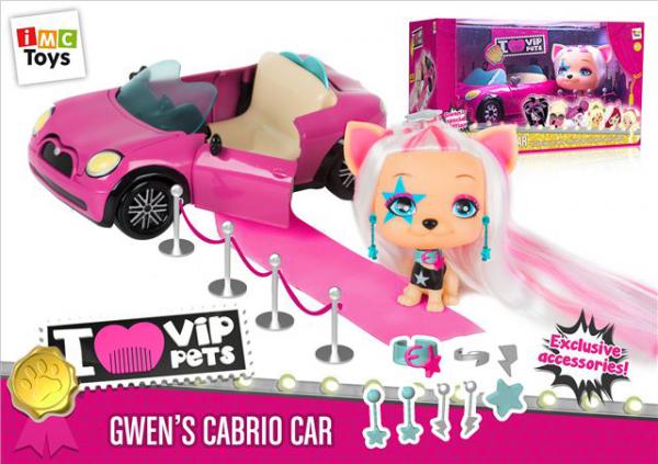 VIP Pets - Gwenin roze kabrio