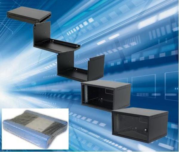 Ormar zidni 6U400mm, Flatpack, Crni, RXA-06-AS4-BAX-A1