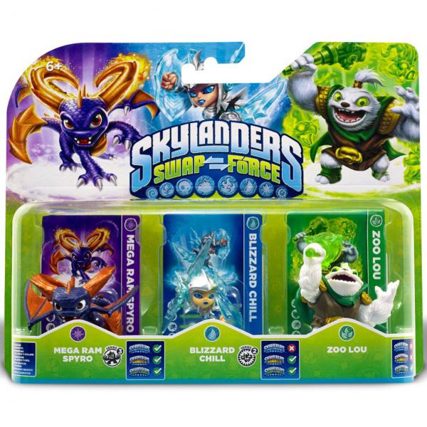 Skylanders SWAP Force Triple Pack B (Zoo Lou + Spyro + Chill)